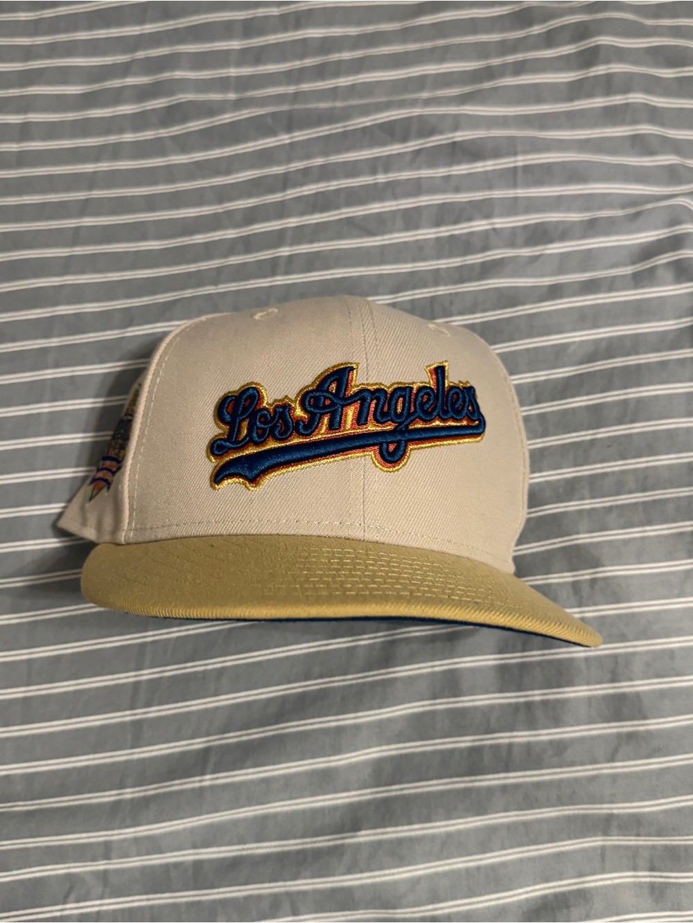 New Era Los Angeles Cap - Cream with Yellow Brim 7 3/8